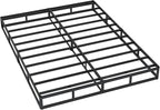 Queen Box Spring 7 Inch Low Profile Box Spring Queen Size Bed Base, 3000 lbs Black Heavy Duty Metal Mattress Foundation with Easy Clean Fabric Cover,Easy Assembly
