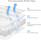 Decroom 3 Inch Memory Foam Mattress Topper King Size for Back Pain Relief, Soft Fluffy Supportive Bed Mattress Pad, Filled with Breathable & Soft Memory Foam Pillow Topper, 80x78x3 Inch