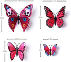24pcs 3D Vivid Special Man-Made Lively Butterfly Art DIY Decor Wall Stickers Decals Nursery Decoration, Bathroom Décor, Office Décor, 3D Wall Art, 3D Crafts for Wall Art Kids Room Bedroom