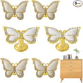 Butterfly Cabinet Knobs,6 Pieces Butterfly Knobs Single Hole Pulls Handles Decorative Door Cabinet Drawer Cupboard Furniture Door Wardrobe (Gold)