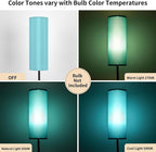FRIDEKO HOME Floor Lamp with Turquoise Shade, Simple Design with Foot Pedal Switch, Small Tall Lamps for Living Room Bedroom, Corner Floor Stand Light with Black Pole Lamp (No Remote/No Bulb)