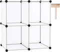 C&AHOME Cube Storage Organizer, 4-Cube Shelving Units, DIY Closet Storage, Modular Book Shelf, Ideal for Bedroom, Living Room, Office, 24.8" L x 12.4" W x 24.8" H Translucent White SBTM3004A