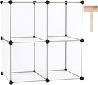 C&AHOME Cube Storage Organizer, 4-Cube Shelving Units, DIY Closet Storage, Modular Book Shelf, Ideal for Bedroom, Living Room, Office, 24.8" L x 12.4" W x 24.8" H Translucent White SBTM3004A