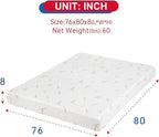 BestMassage | 8 Inch King Mattress | Gel Memory Foam | Medium Firm Feel | White | Bed in a Box, CertiPUR-US Certified | Pressure Relief, Cooling Ventilated Foam | Breathable Knit Cover