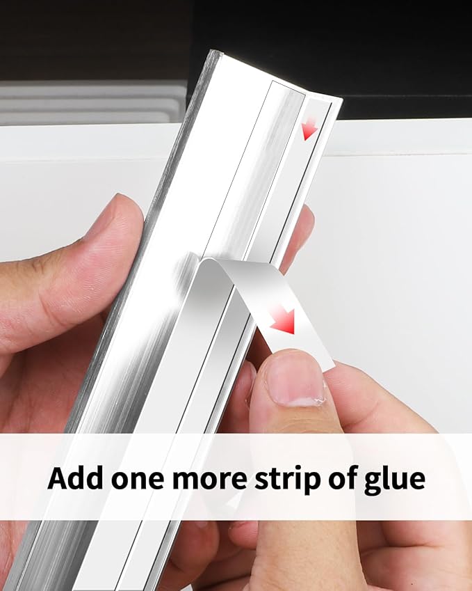 5 Pack 3 inch self Adhesive Cabinet pulls Silvery Finger pulls for cabinets Stick on Handles Concealed Cabinet Handles Edge pulls for Drawer Pull Seam Drawer Flat