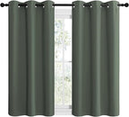 NICETOWN Blackout Curtain Panels, Home Decoration Thermal Insulated Solid Grommet Blackout Drape for Dining Room (Dark Mallard, 1 Pair, 42 by 50-Inch)