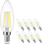 Cotanic Dimmable LED Candelabra Bulb with E12 Small Base, C35 Ceiling Fan Light Bulbs, 5000K, 4W, 60W Equivalent, 600LM, 8 Pack, Vintage Candle Lightbulb for Chandelier, Sconce, Porch Lights