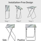 Folding TV Tray Table Set of 2,Dinner Snack Trays Table for Eating on Couch,Portable Metal Dinner Table for Small Sofa Bedside Tables with Light Weight, 15 x 18.9 x 26 in(Smoky Grey,2PCS)