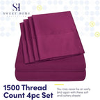 Twin XL Size Bed Sheets - 4 Piece 1500 Supreme Collection Fine Brushed Microfiber Deep Pocket Twin X-Large Sheet Set Bedding - 1 EXTRA PILLOW CASES, GREAT VALUE, Twin XL, Berry