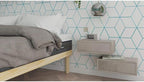 Mobili Fiver, Riccardo Floating nightstand, Ashwood White, Made in Italy