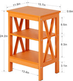 VECELO Modern Nightstands X-Design Side End Table Night Stand with Storage Shelf for Bedroom,Living Room,
