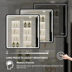 36X36 Inch Black Frame Bathroom with Lights,Wall Mounted Lighted Vanity Mirror,Anti Fog Dimmable Led Mirror for Makeup(Horizontal/Vertical)