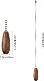 4 Pieces Ceiling Fan Chain Pulls Extender Wooden Pull Chain Extension Ornaments for Ceiling Light Lamp Fan(Walnut Color)