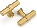 LONTAN 35 Pack Gold Cabinet Knobs Matte Gold Kitchen Cabinet Knobs for Dresser Drawers Brushed Gold T-bar Hardware for Dresser Bathroom