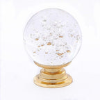 12pcs 30mm Cabinet Knobs with Screws Round Bubble Glass Vanity Knob Pulls for Kitchen Vanity Door, Bathroom, Cabinet, Office (Gold B Clear)
