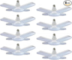 (8 Packs) LED Garage Lights, 60W Trilights Ceiling, High Low Bay Deformable Adjustable 4 Led Light Bulbs 6000LM 6000K, Screw in Tribright Garage Lighting Fixture,CRI80 Daylight