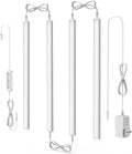 ASOKO Under Cabinet Led Light Plug in, Dimmable Cold White 5000K, 4 Pack 12 inch Linkable Led Under Counter Lights for Kitchen