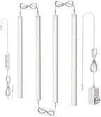 ASOKO Under Cabinet Led Light Plug in, Dimmable Cold White 5000K, 4 Pack 12 inch Linkable Led Under Counter Lights for Kitchen