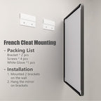 44x32 Inch Black Metal Framed Bathrrom Mirror for Wall, Black Rounded Rectangle Mirror, Matte Black Bathroom Vanity Mirror, Anti-Rust, Tempered Glass, Hangs Horizontally or Vertically