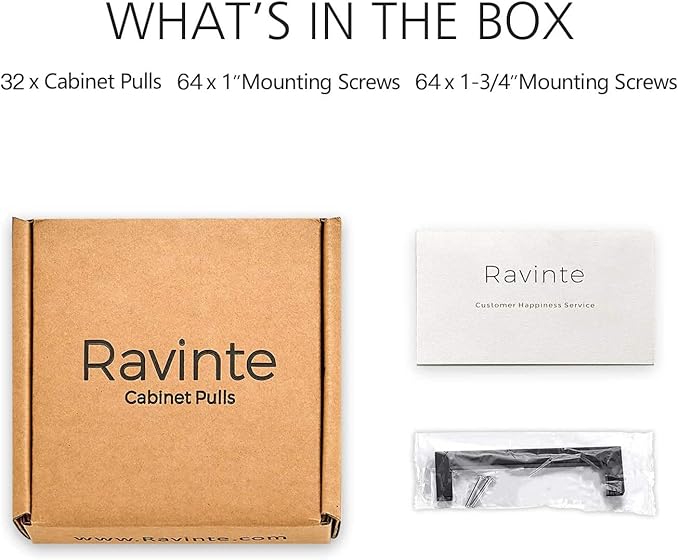 Ravinte 32 Pack 5 Inch Kitchen Square Cabinet Handles Matte Black Pulls Black Drawer Pulls Kitchen Cabinet Hardware Handles
