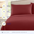 Full Size Sheet Sets - Breathable Luxury Sheets with Full Elastic & Secure Corner Straps Built In - 1800 Supreme Collection Extra Soft Deep Pocket Bedding Set, Sheet Set, Full, Burgundy