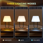 FUYO Outdoor Cordless Table lamp Rechargeable, Portable Dimmable Night Lights, Water-Resistant Shower Lamps, Touch Bedside Lamp for Patio/Bedroom/Living Room/Indoor/Restaurant(Black)