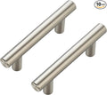 JOY DECOR 10 Pack Cabinet Handles, Brushed Nickel Cabinet Pulls, 2-1/2 in Hole Center Kitchen Cabinet Handles, Stainless Steel T Bar Handles for Dresser Drawers