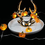 BOHON Halloween Lights 3D Jack-o-Lantern 10ft 30 LEDs Pumpkin String Lights Battery Powered Orange Lights for Halloween Party Indoor Fall Outdoor Harvest Thanksgiving Decorations
