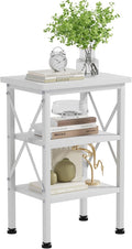 VECELO Modern Nightstands X-Design Side End Table Night Stand with Storage Shelf for Bedroom,Living Room,