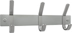Small Coat Rack Wall Mount – Brushed Nickel 9 Inch Stainless Steel Hook Rail with 3 Heavy Duty Double Coat Hooks – Wall Mounted Coat Hanger for Entryway, Bathroom, Bedroom, Towel, Hat Organizer