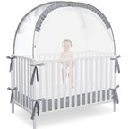 Pop Up Baby Crib Tent, Crib Net Canopy to Keep Baby in, Crib Mosquito Net with Viewing Window, Soft Mesh Cover & Pop Up Structure