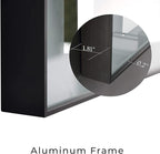 Fab Glass and Mirror LED Lighted Bathroom Mirror 30 x 40 Inch, Black Framed Wall Mounted Dimmable Vanity Mirror, Anti-Fog Touch Sensor, Adjustable Color Warm/White/Natural