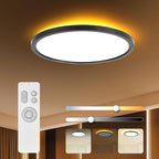 TALOYA Flush Mount Ceiling Light with Remote,3000K-6500K Adjustable,2000K Nightlight,12 Inch, Led Low Profile Ceiling Lights for Bedroom, Living Room, Kitchen, Black