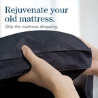 COONP Full Mattress Topper, Extra Thick Pillowtop, Cooling Plush Mattress Pad Cover Bed Topper Protector with 8-21 Inch Deep Pocket (Black, Full)