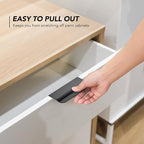 10 Pack Black Cabinet Handles, 3.15 Inch (80mm) Finger Edge Pulls, 2-1/2 Inch Hole Center, Finger Pulls for Cabinets, Hardware