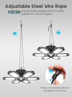 SEOBIOG LED Garage Lights 4 Pack, 200W 20000LM Plug in Linkable LED Shop Light, 6500K Ceiling Light Fixtures with 6+1 Deformable Panels for Garage, Work Bench (Built-in ON/Off Switch)