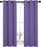 NICETOWN Window Curtain Panels, Thermal Insulated Solid Grommet Blackout Draperies/Drapes for Basement (Lilac Purple, 1 Pair, 29 by 45-inch)