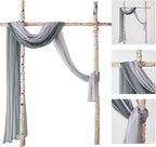 MIULEE Sheer Window Scarf Valance Voile Topper Long Window Treatment, Wedding Arch Drapes for Ceremony Canopy Bed, Swag Curtain Scarf Decoration One Panel, 54 x 144 Inches Long, Dark Grey