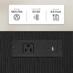 HOOBRO Side Table with Charging Station, Set of 2 End Tables with USB Port and Outlets, Nightstand with 2-Layer Storage Shelves for Small Spaces, Living Room, Bedroom, Black BK09UBZP201