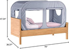 TidyFriend Twin Bed Tent, Pop-Up Privacy Canopy & Tent Beds for Kids and Adults – Cozy, Light Blocking, Breathable Pongee Fabric for Sleep, Play, or Study, Collapsible Design (Modern Grey)