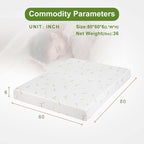 BestMassage | 6 Inch King Mattress | Gel Memory Foam | Medium Firm Feel | White | Bed in a Box, CertiPUR-US Certified | Pressure Relief, Cooling Ventilated Foam | Breathable Knit Cover