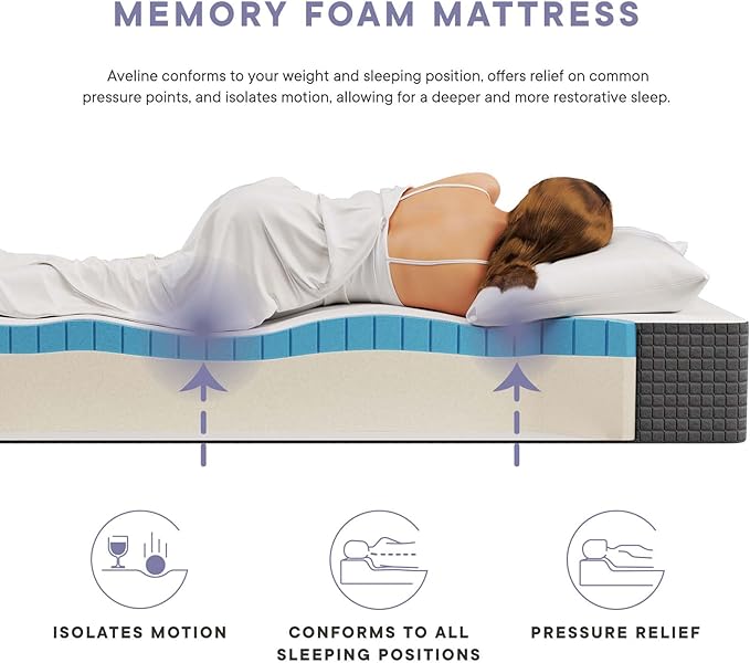 Modway Aveline Gel Infused Memory Mattress with CertiPUR-US Certified Foam, Full, White
