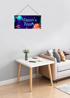 Personalized Universe Sign Custom Name Science Fiction Theme Sign For Kids Room Wall Art Décor Outer Space Art Wall Decor For Boys Room Bedroom Nursery Door For Girls Bedroom