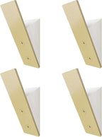 Homeforia Gold Wall Coat Hooks, High End White Wood & Gold Metal Wall Mounted Clothing Hook, Mid-Century Modern Clothes Hooks, Heavy Duty Wooden Hook for Hanging Coats, Hats, Towels & More, Set of 4