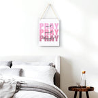 Pink Wall Decor Bible Verse Wall Art Christian Gifts for Women Room Decor for Women Girls Room Decoration Office Wall Decoration for Woman Bedroom Decor for Teen Girls Inspirational Decoration Pray Over It Wall Art