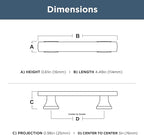 FRANKLIN BRASS Tiered Foot (10-Pack) Cabinet Handles 3" Hole Center Pulls | Champagne Bronze Hardware Kitchen Door, Drawers, Dressers, Furniture P49572C-CZ-B