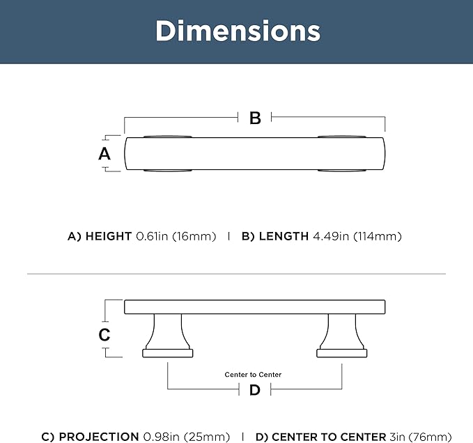 FRANKLIN BRASS Tiered Foot (10-Pack) Cabinet Handles 3" Hole Center Pulls | Champagne Bronze Hardware Kitchen Door, Drawers, Dressers, Furniture P49572C-CZ-B