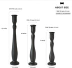 Candlestick Holders Black Candle Holder for Candlestick,Taper Modern Candle Holders Set of 3,Tall Wood Candle Sticks Holder Decor(12"/10"/8" H) (3, Black)
