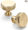Asidrama 10 Pack Gold Knurled Cabinet Knobs for Dresser Kitchen Brushed Gold Cabinet Pulls Drawer Hardware for Cabinets