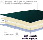 MAXYOYO Japanese Floor Mattress Futon Mattress, Thicken Sleeping Pad Foldable Roll Up Floor Futon for Adults Tatami Mat Dormitory Bed Lounger, Dark Green, Twin Size